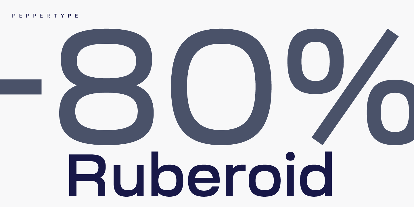 Пример шрифта Ruberoid Oblique